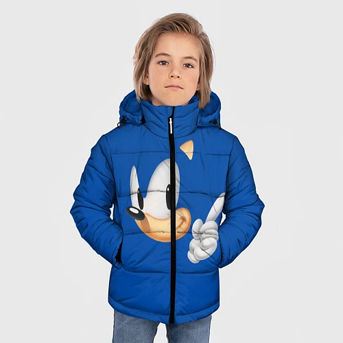 Зимняя куртка для мальчика Соник / 3D-Черный – фото 3