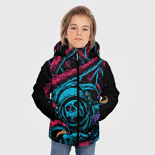 Зимняя куртка для мальчика Космический осьминог / 3D-Черный – фото 3