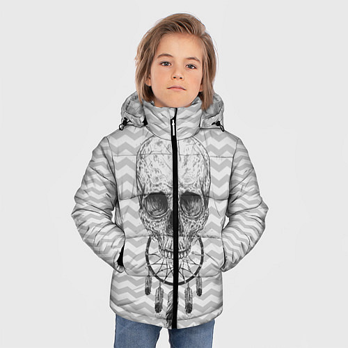 Зимняя куртка для мальчика Череп мечтателя / 3D-Красный – фото 3