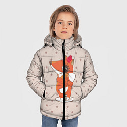 Куртка зимняя для мальчика Лисенок в шапочке, цвет: 3D-черный — фото 2