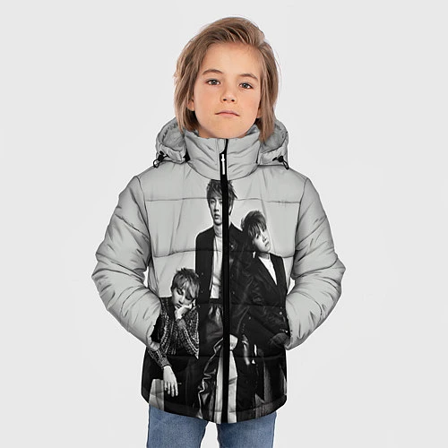 Зимняя куртка для мальчика BTS Grey / 3D-Черный – фото 3