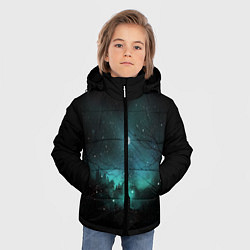 Куртка зимняя для мальчика Взгляд на звезды, цвет: 3D-черный — фото 2