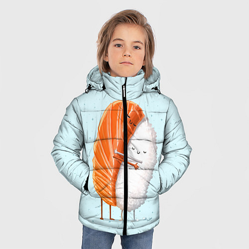 Зимняя куртка для мальчика Суши друзья / 3D-Черный – фото 3