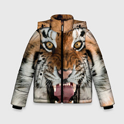 Куртка зимняя для мальчика Свирепый тигр, цвет: 3D-светло-серый