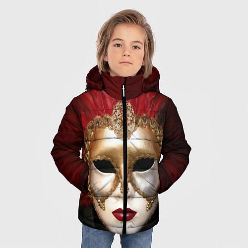 Зимняя куртка для мальчика Венецианская маска / 3D-Черный – фото 3