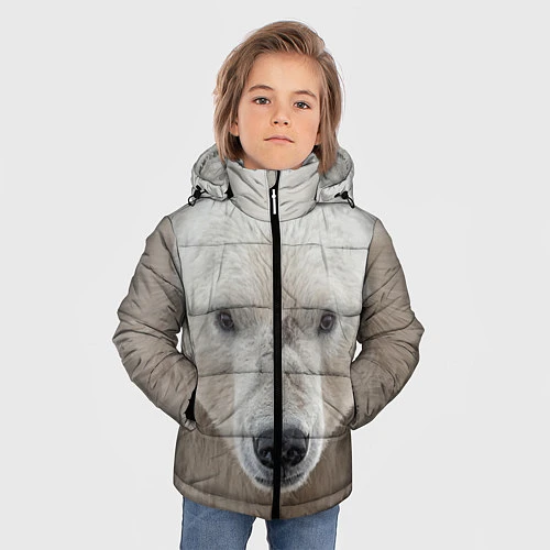 Зимняя куртка для мальчика Белый медведь / 3D-Черный – фото 3