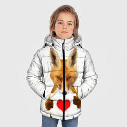 Куртка зимняя для мальчика Влюбленная лиса, цвет: 3D-светло-серый — фото 2