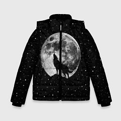 Куртка зимняя для мальчика Лунный волк, цвет: 3D-черный