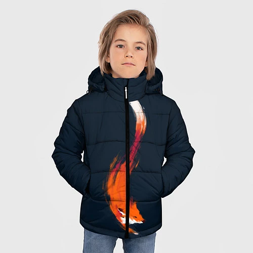 Зимняя куртка для мальчика Хитрая лисичка / 3D-Черный – фото 3