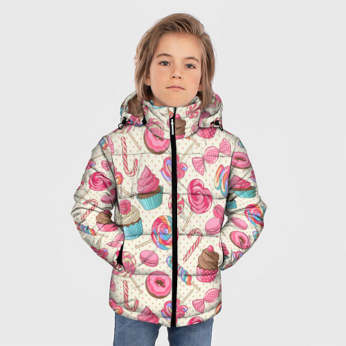 Зимняя куртка для мальчика Радости для сладости / 3D-Светло-серый – фото 3