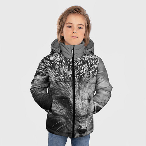Зимняя куртка для мальчика Взгляд ёжика / 3D-Красный – фото 3