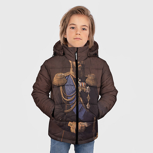 Зимняя куртка для мальчика Александр III Миротворец / 3D-Черный – фото 3