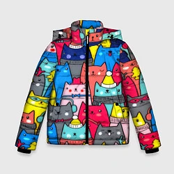 Куртка зимняя для мальчика Отряд котиков, цвет: 3D-черный