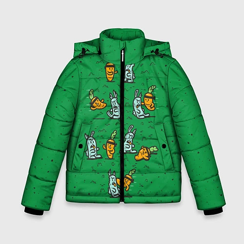 Зимняя куртка для мальчика Боевая морковь / 3D-Светло-серый – фото 1