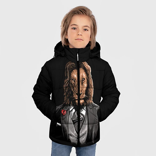 Зимняя куртка для мальчика Мистер Лев / 3D-Черный – фото 3