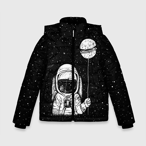 Зимняя куртка для мальчика Астронавт с шариком / 3D-Светло-серый – фото 1
