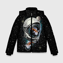 Куртка зимняя для мальчика Подводный космос, цвет: 3D-черный