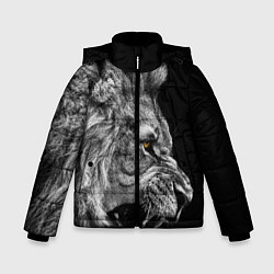 Куртка зимняя для мальчика Оскал льва, цвет: 3D-черный