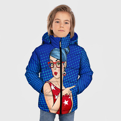 Зимняя куртка для мальчика Pop Art Girl / 3D-Черный – фото 3