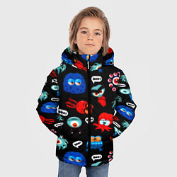 Куртка зимняя для мальчика Милые монстры, цвет: 3D-красный — фото 2