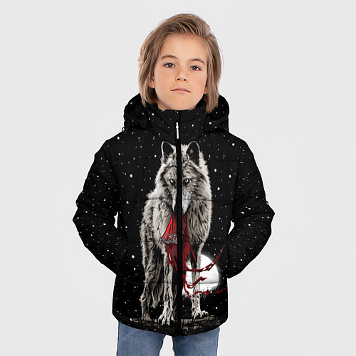 Зимняя куртка для мальчика Серый волк / 3D-Черный – фото 3