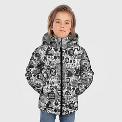 Куртка зимняя для мальчика Стикербомбинг, цвет: 3D-черный — фото 2