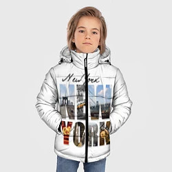 Куртка зимняя для мальчика Панорамы Нью Йорка, цвет: 3D-черный — фото 2