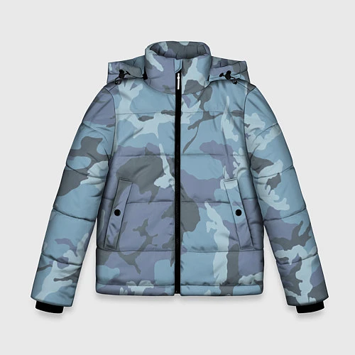 Зимняя куртка для мальчика Камуфляж: голубой/синий / 3D-Светло-серый – фото 1