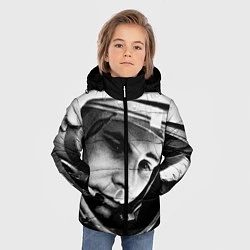 Куртка зимняя для мальчика Гагарин космонавт, цвет: 3D-светло-серый — фото 2