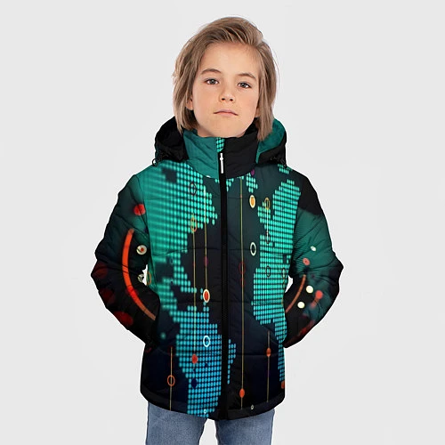 Зимняя куртка для мальчика Digital world / 3D-Черный – фото 3