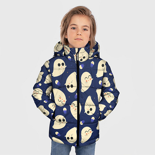 Зимняя куртка для мальчика Призрак на хэллоуин / 3D-Черный – фото 3