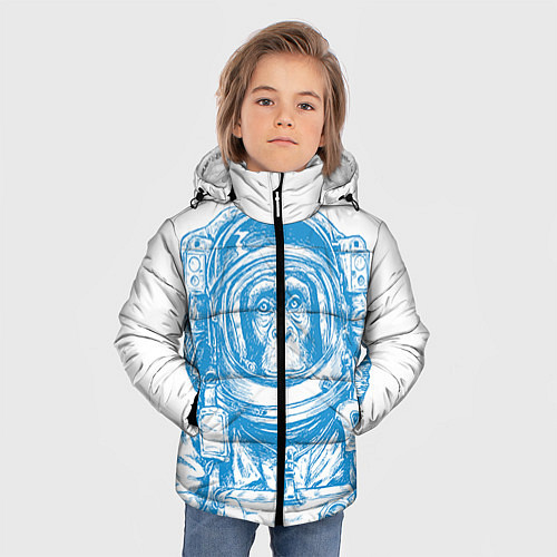 Зимняя куртка для мальчика Космомакака / 3D-Черный – фото 3