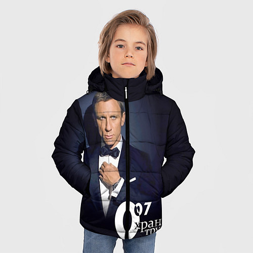 Зимняя куртка для мальчика Агент охраны труда / 3D-Черный – фото 3