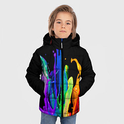 Куртка зимняя для мальчика Всплеск красок, цвет: 3D-черный — фото 2