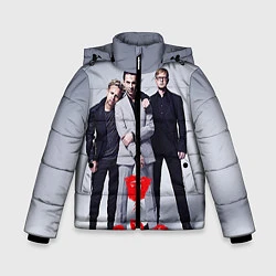 Куртка зимняя для мальчика Depeche Mode: Red Flower, цвет: 3D-светло-серый