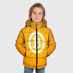 Куртка зимняя для мальчика Bitcoin Orange, цвет: 3D-черный — фото 2