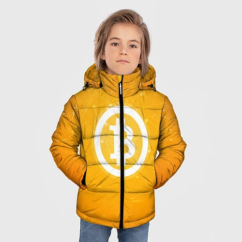 Зимняя куртка для мальчика Bitcoin Orange / 3D-Черный – фото 3
