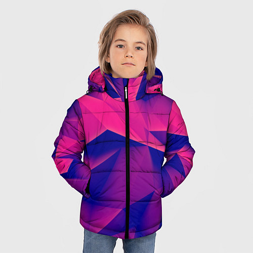 Зимняя куртка для мальчика Violet polygon / 3D-Черный – фото 3