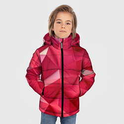 Куртка зимняя для мальчика Розовые грани, цвет: 3D-красный — фото 2