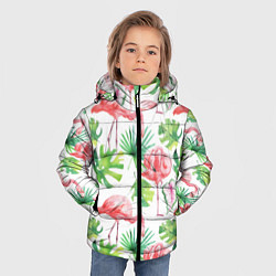 Куртка зимняя для мальчика Фламинго в тропиках, цвет: 3D-красный — фото 2