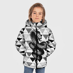 Куртка зимняя для мальчика Snake Geometric, цвет: 3D-черный — фото 2
