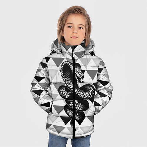 Зимняя куртка для мальчика Snake Geometric / 3D-Черный – фото 3