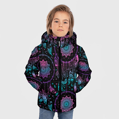 Зимняя куртка для мальчика Ловцы снов / 3D-Черный – фото 3