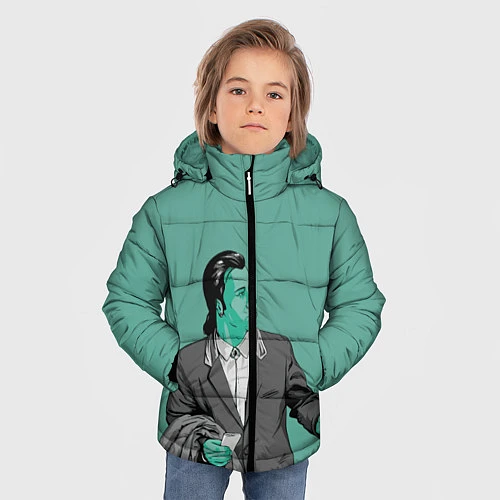 Зимняя куртка для мальчика Недоумевающий Винсент / 3D-Черный – фото 3
