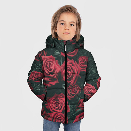 Зимняя куртка для мальчика Бархатные розы / 3D-Черный – фото 3
