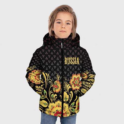 Зимняя куртка для мальчика Russia: black edition / 3D-Черный – фото 3