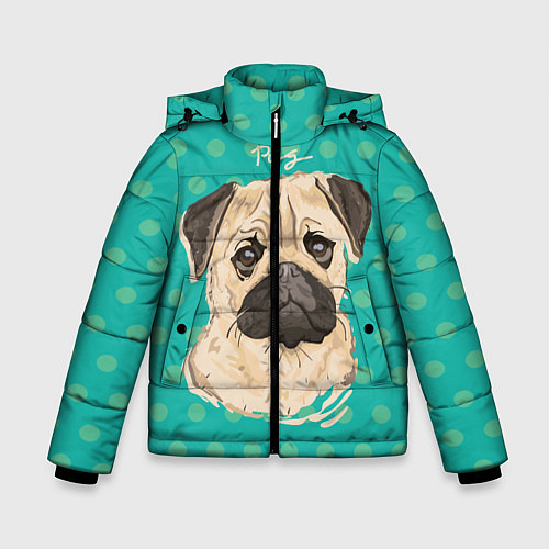 Зимняя куртка для мальчика Pug Mops / 3D-Светло-серый – фото 1