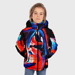 Куртка зимняя для мальчика Узоры красок, цвет: 3D-черный — фото 2