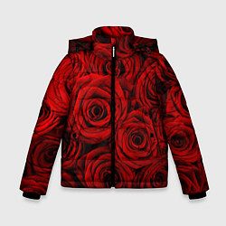 Зимняя куртка для мальчика Красные розы