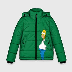 Куртка зимняя для мальчика Гомер в кустах, цвет: 3D-светло-серый